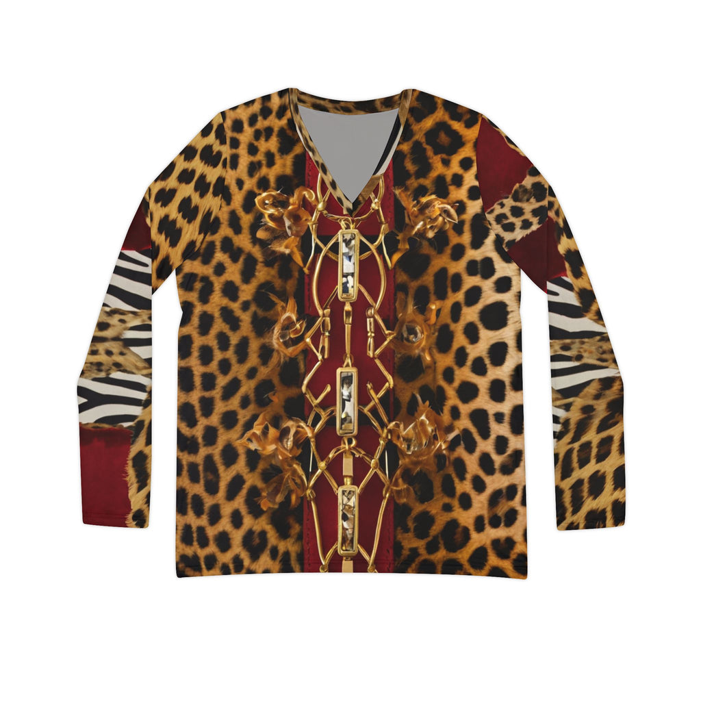 L'Kole Women's Long Sleeve V-neck Shirt ( She Roars)