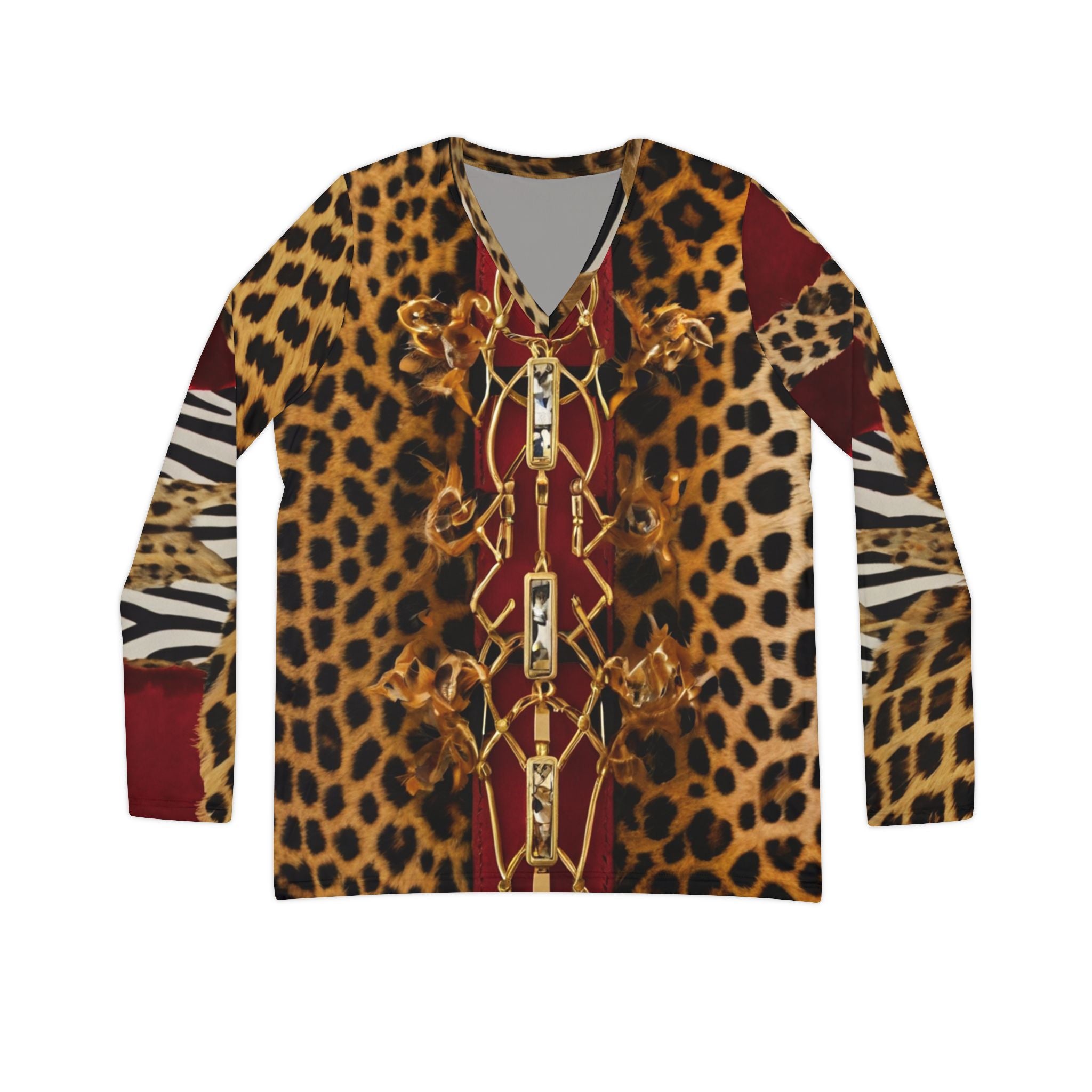 L'Kole Women's Long Sleeve V-neck Shirt ( She Roars)