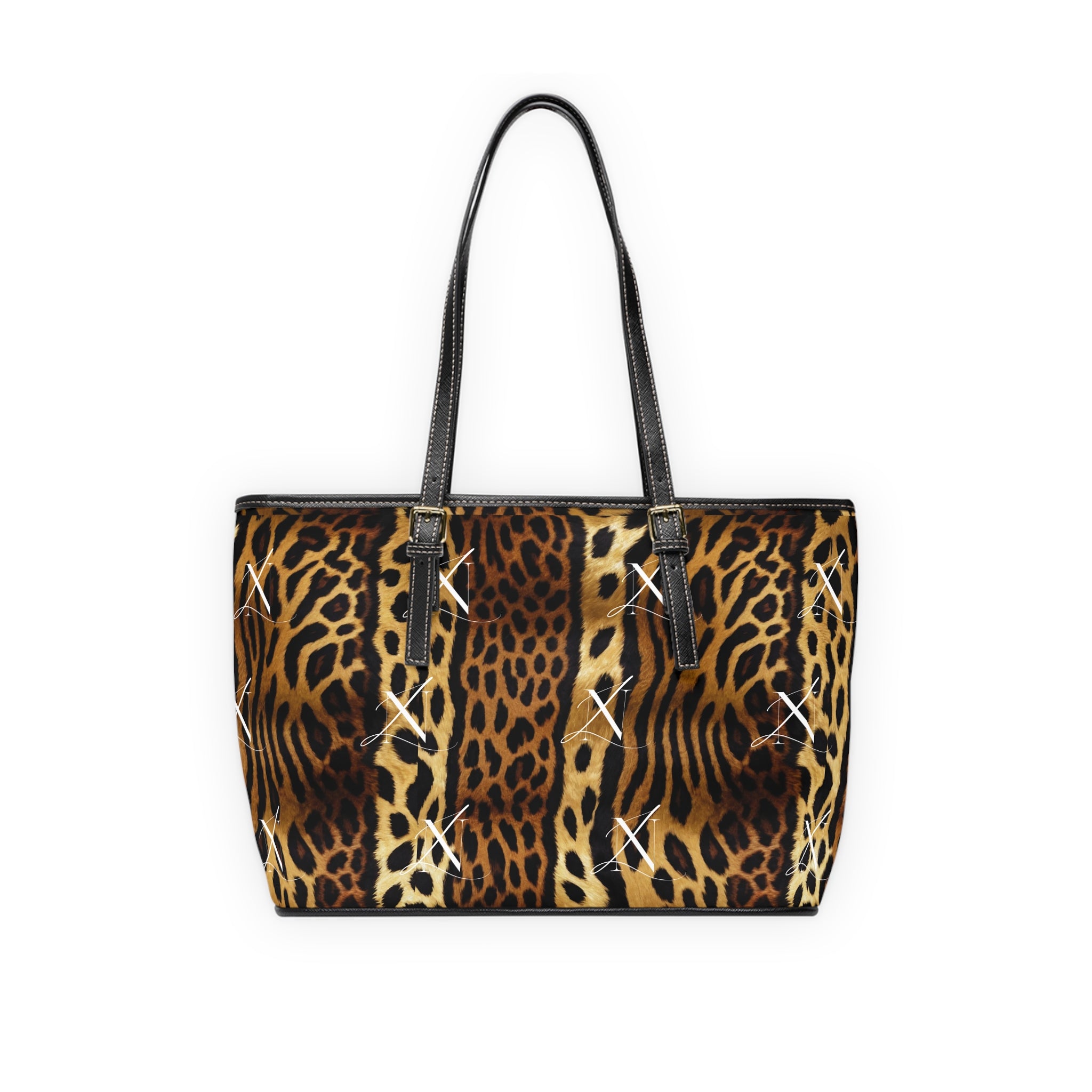 LN&Co Stylish PU Leather Leopard Print Shoulder Bag - Trendy Tote for Every Occasion