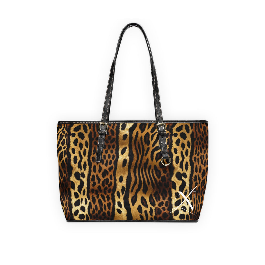 LN&Co Stylish PU Leather Leopard Print Shoulder Bag - Trendy Tote for Every Occasion