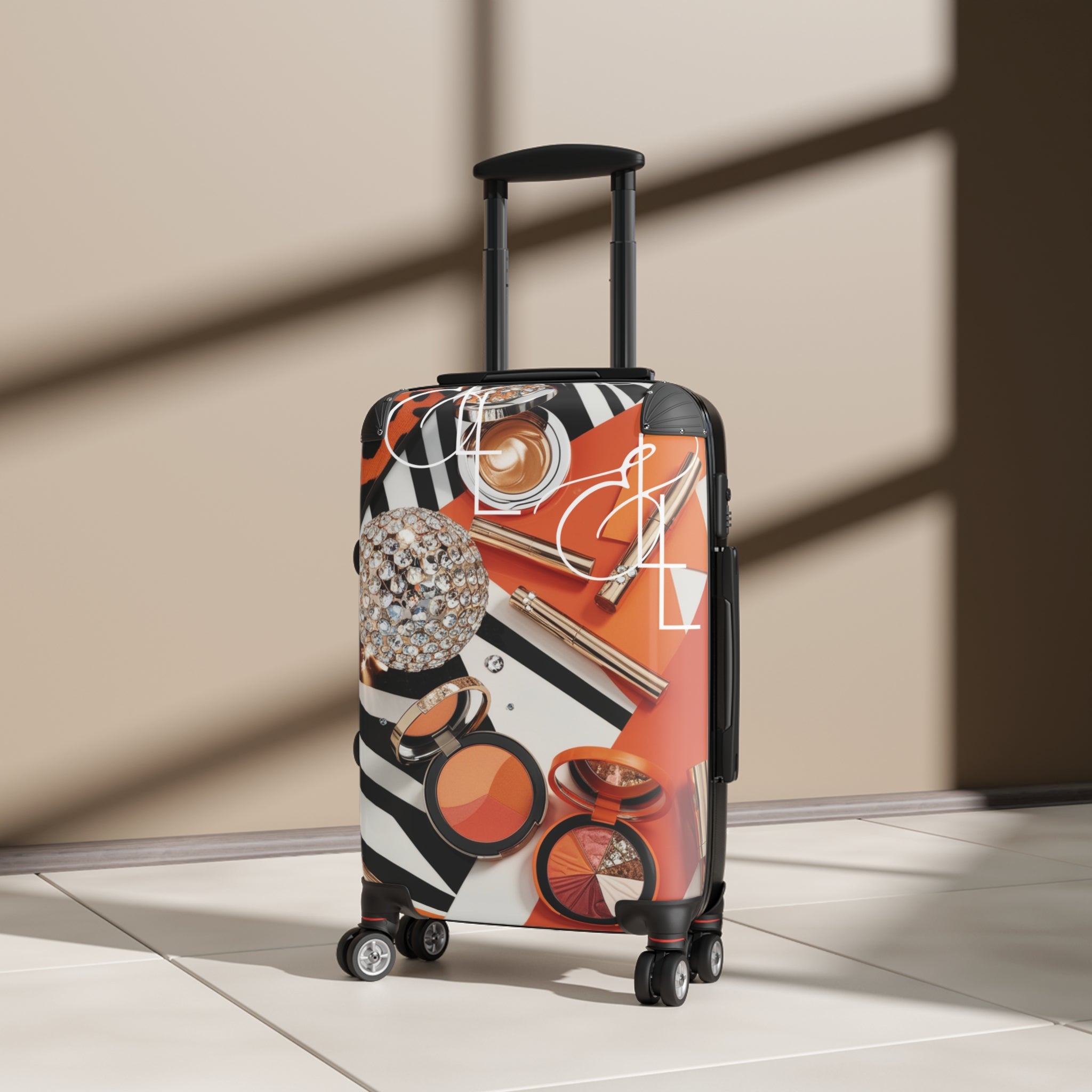 L&L ( Lipstick & Lables) Orange Drip Suitcase