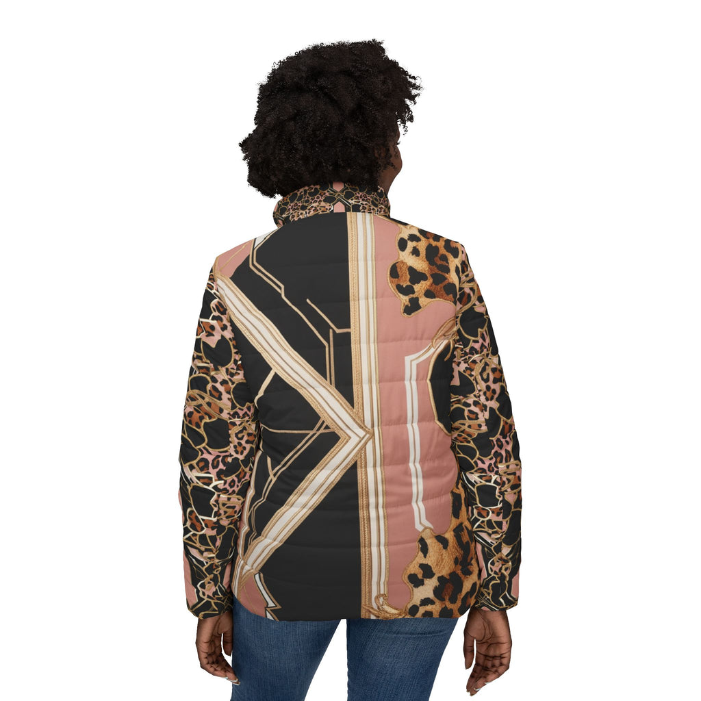 LN&Co Signature II Chic Women’s Puffer Jacket with Leopard Print - Stylish & Warm Winter Layering