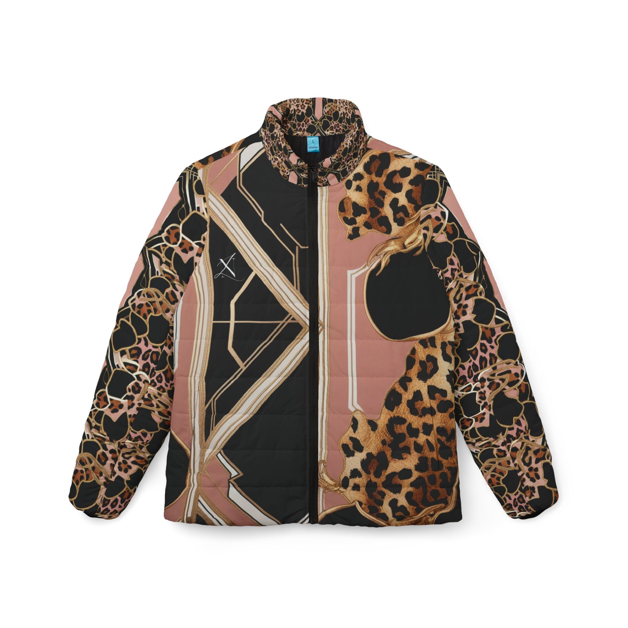 LN&Co Signature II Chic Women’s Puffer Jacket with Leopard Print - Stylish & Warm Winter Layering